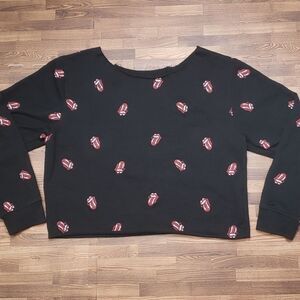Musidor Rolling Stones Cropped Sweatshirt size M